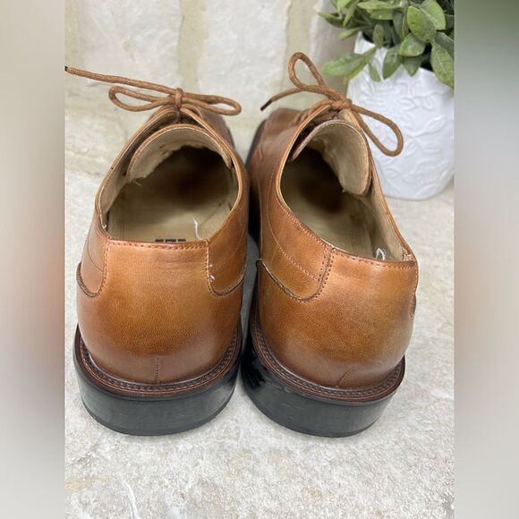 Stacy Adams cognac Derby square toe dress shoes sz 10